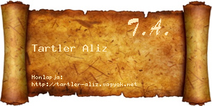 Tartler Aliz névjegykártya